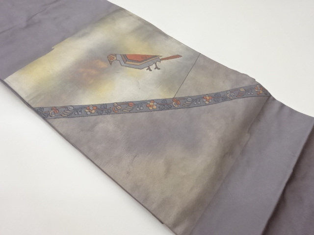 花鳥模様織出し名古屋帯